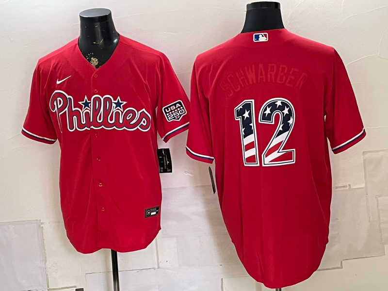 Men 2026 Philadelphia Phillies #12 Schwarber red Game Nike MLB Jersey 0727001->san francisco giants->MLB Jersey